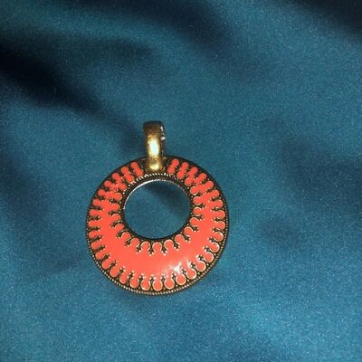Premiere Design Necklace Enhancer Pendant, Blue/Orange, 2'' Wide, NWoT