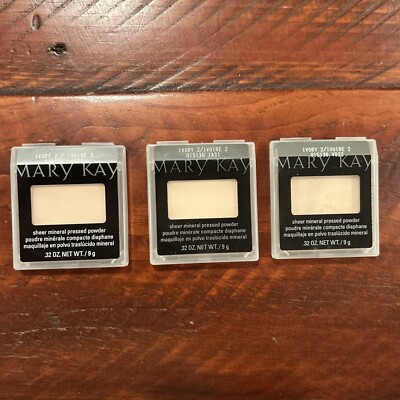Mary Kay Sheer Mineral Pressed Powder Ivory 2 015136 .32 Oz New Lot Of 3