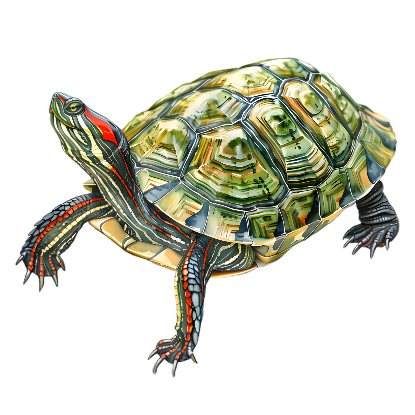 Red-eared Slider Turtle Safari Zoo Animal Self Adhesive Sticker