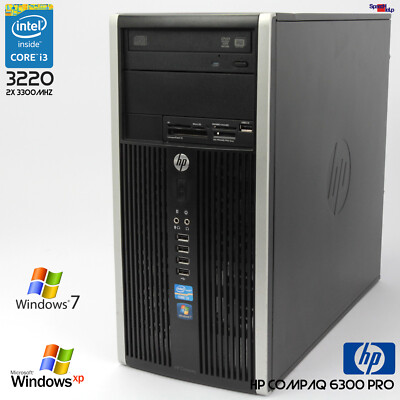 Hp Compaq 6300 Pro Intel Core i3 3220 Tower Computer Pc Windows Xp 7 Rs-232 Com