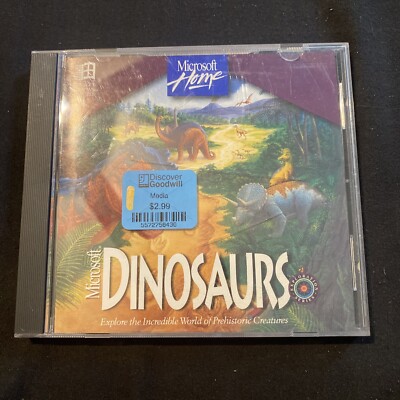 RARE Vtg 1993 & 1994 Microsoft Home DINOSAURS PC Game Software CD-Rom Windows