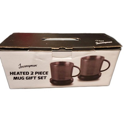 New Journeyman Heated 2 Piece Mug Gift Set  coffee stay hot A3