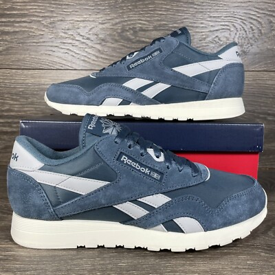 Reebok Men's Classic Nylon Suede Blue Fog Athletic Shoes Sneakers Trainers New