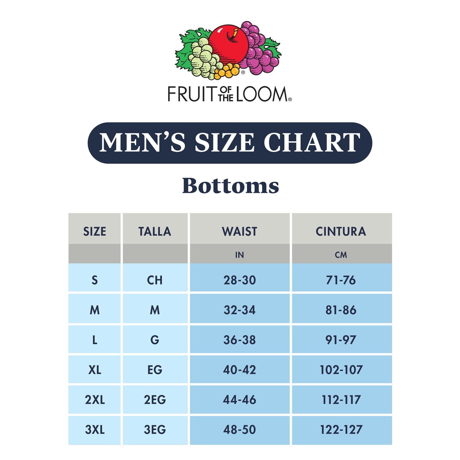 Fruit of the Loom Men's White Briefs Underwear, 6 Pack, Sizes S-5XL