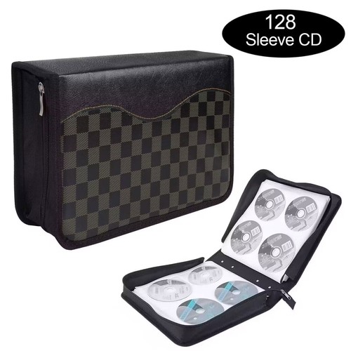 128 Disc CD DVD Storage Case Holder Organizer Wallet Bag Alb