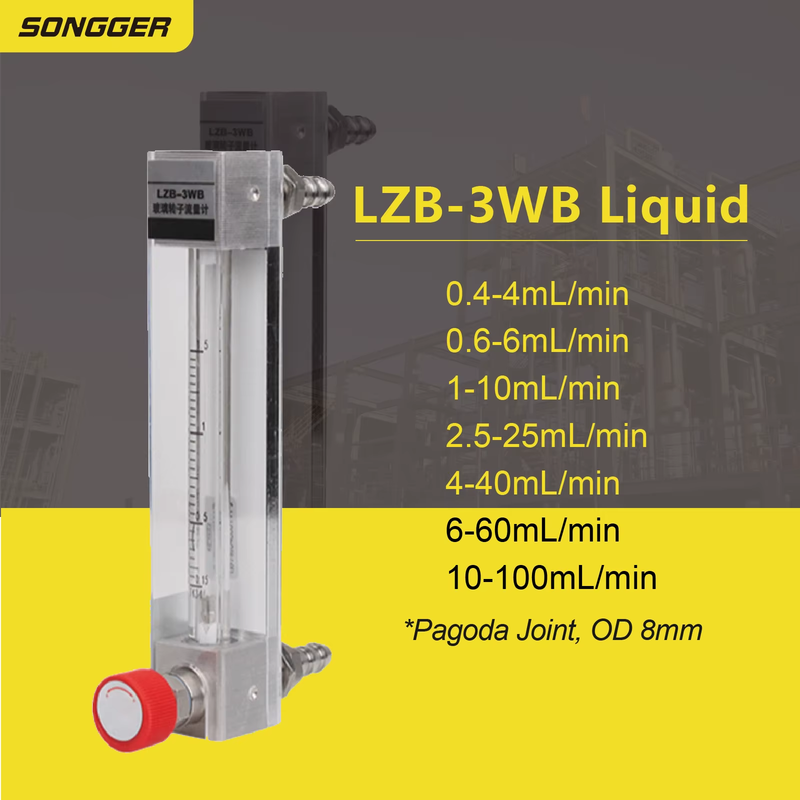 LZB-3WB Glass Float Flow Meter Micro Adjustable Flowmeter for Liquid Water, Vari