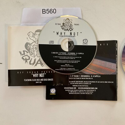 DEF Squad Presents ''Why NOT'' SLICK RICK CD No Case No Tracking #B560 PROMO