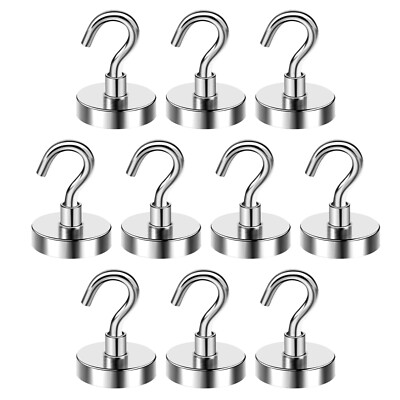 Ultimate 25 lb Holding Power Magnetic Hooks (10-Pack)