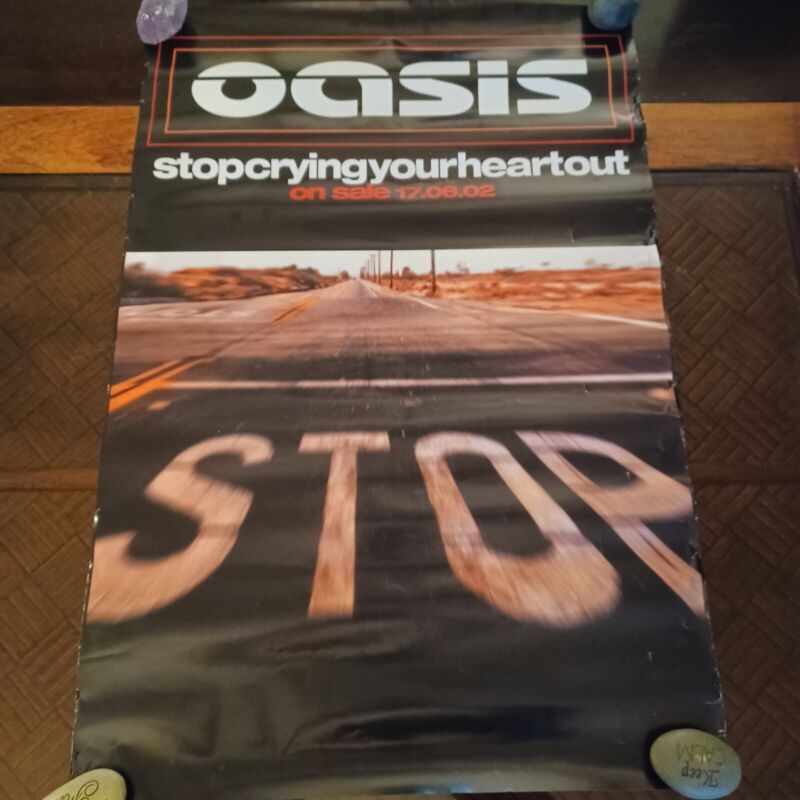 RARE! Original Oasis Stop Crying Your Heart Out 2002 Promotional Poster 20 x 30