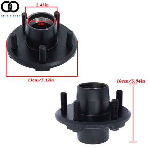 Pair Southwest Wheel 2,000 lbs Trailer Axle Spindle w/ 5 on 4.5" Bolt Circle Hub