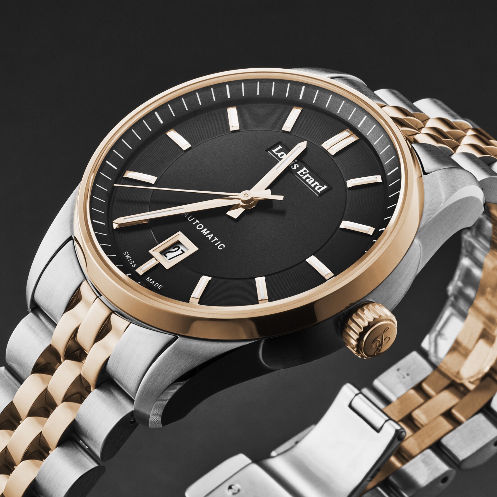 Pre-owned Louis Erard Louiserard Heritage, M, T/t, Blk-d,t/t-b,m A