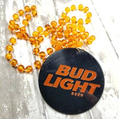 Bud Light Beer Vintage Budweiser Advertising Mardi gras necklace Halloween orang