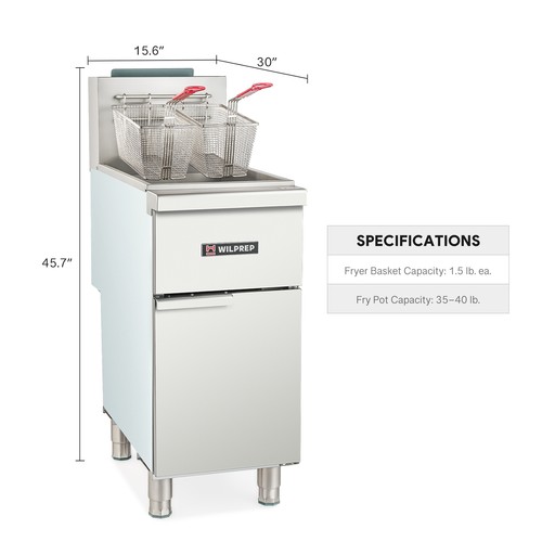 Commercial Floor Gas Deep Fryer Propane 2 Basket 90000 BTU 40lbs 400°F CSA