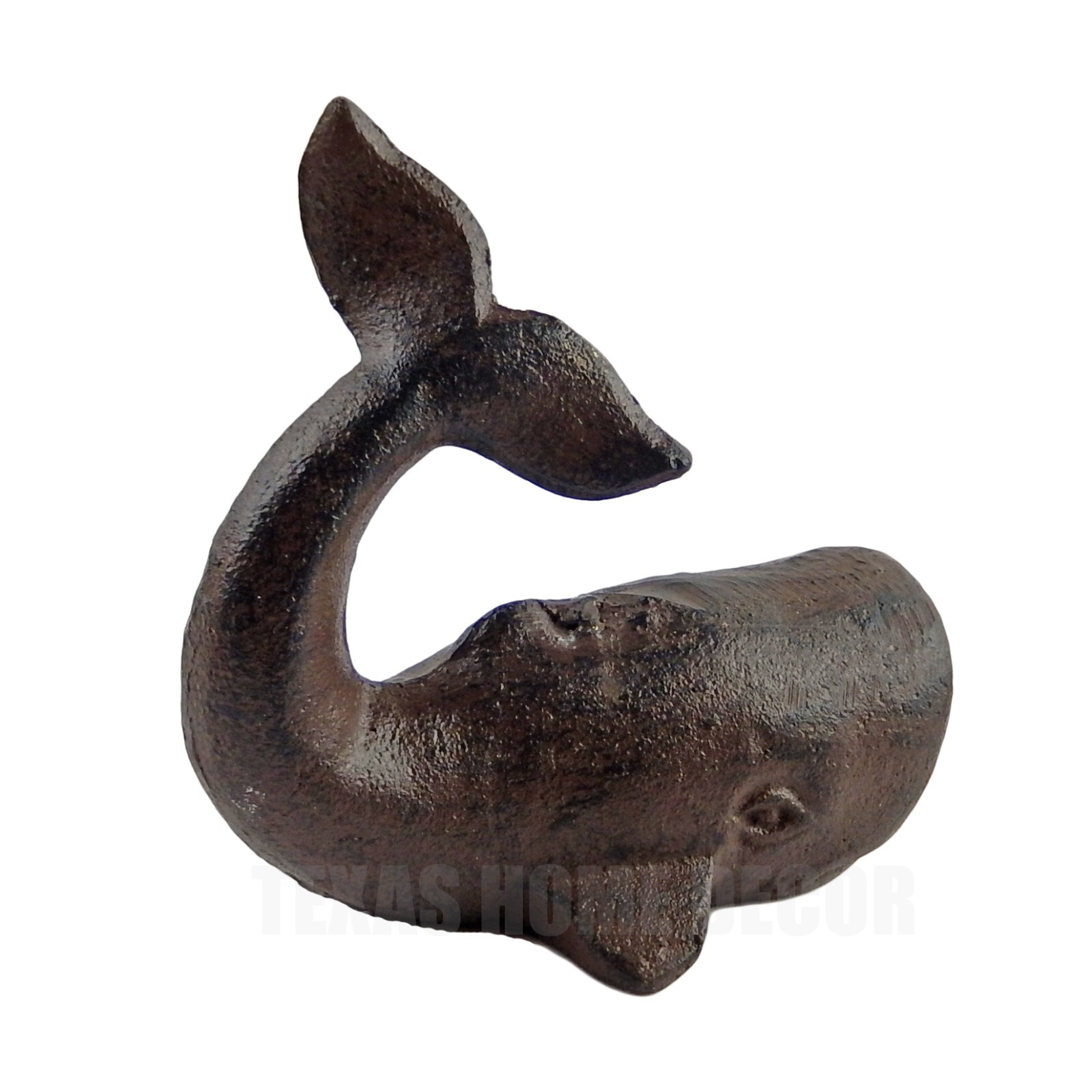 Cast Iron Whale Paperweight Decorative Figurine Statue Rustic Nautical Decor