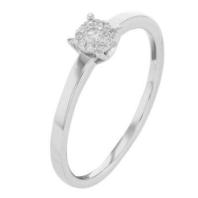 Bliss By Damiani 0.10Cttw Diamond Engagement Ladies Ring 18K White Gold Size 7