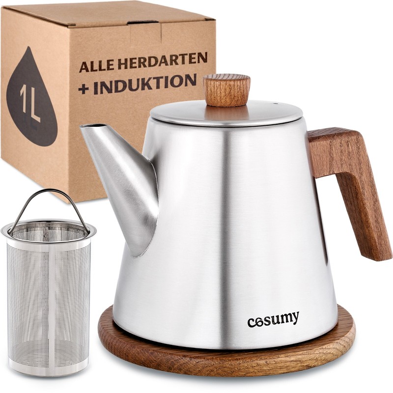 Teekanne Edelstahl Mit Sieb 1,2l Edelstahl Filter Tee Bereiter Kanne Zubereiter