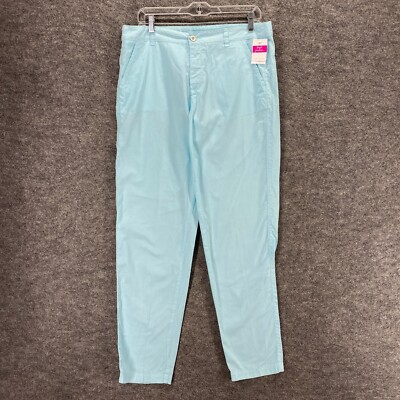 New Fresh Produse Pants Womens M Blue Mid Rise Light Wash Straight Comfort