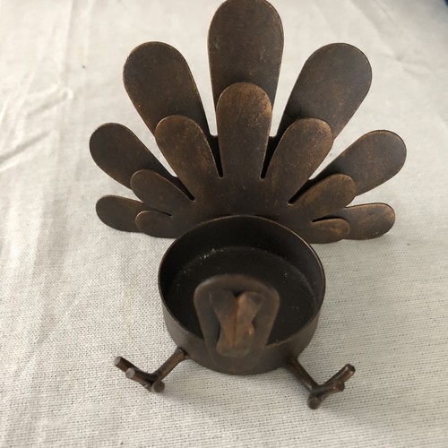 Distressed Rustic Metal 3 Standing 3 Sitting Turkey Tea Candle Holders  Set of 6