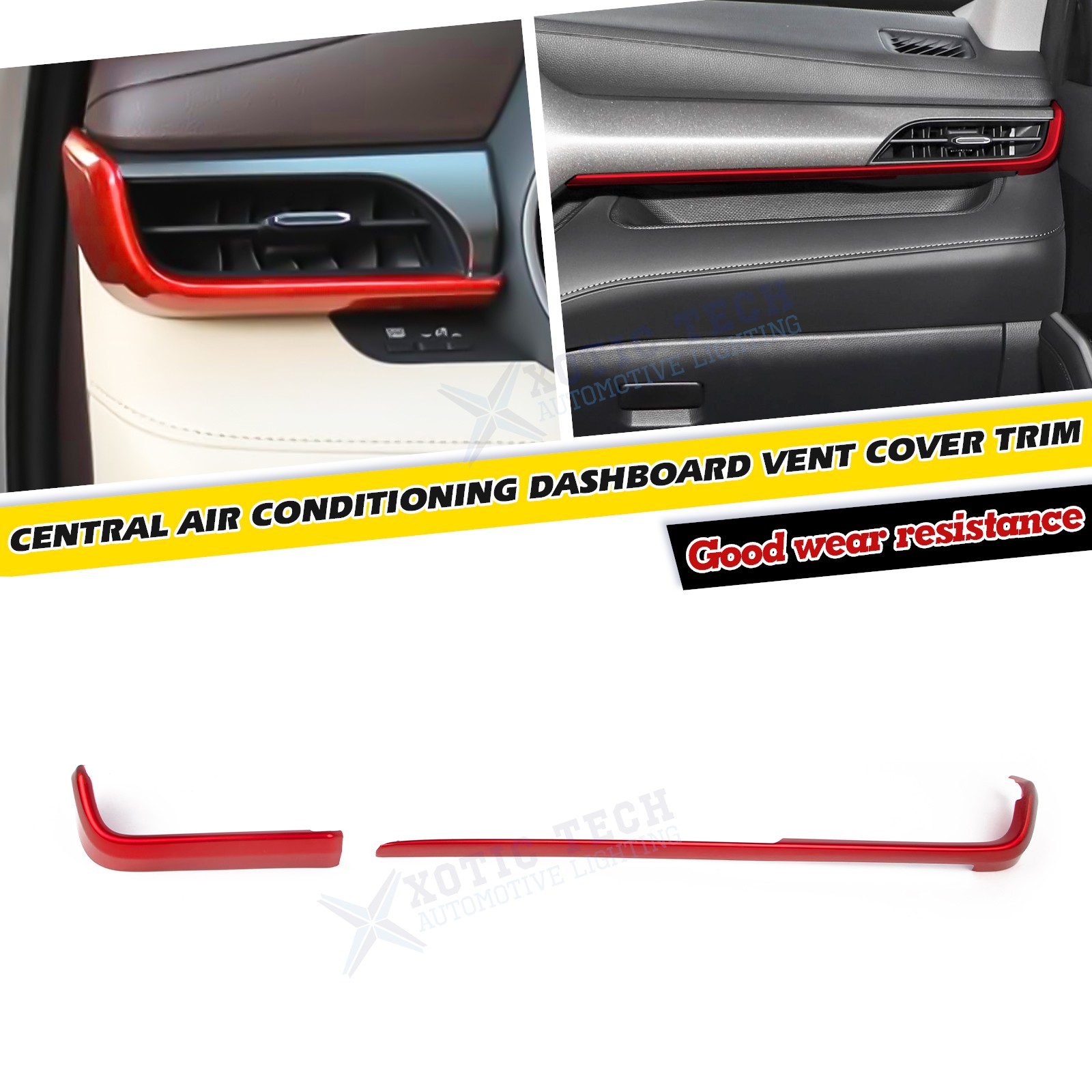 Red Car Accessories Center Console Dash Board Stripe Cover For Highlander XU70
