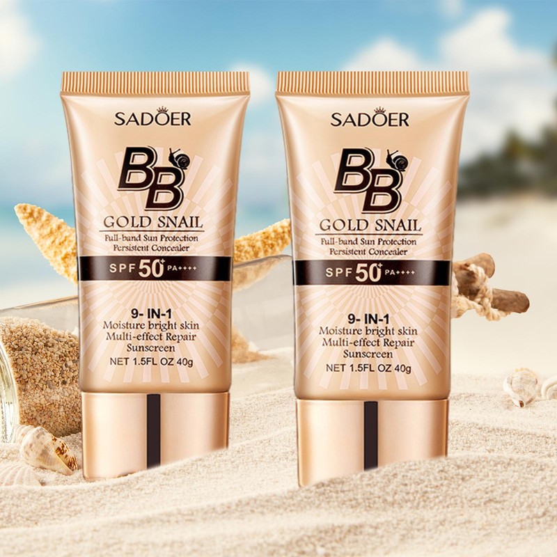 Skin Protective Spf50+ Facial Snail Sunscreen Moisturizing Bb Cream