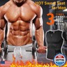 MISS MOLY Sauna Waist Trainer Vest for Men Sweat Vest with Trimmer Belt Workout Tank Top Body Shaper,Black S