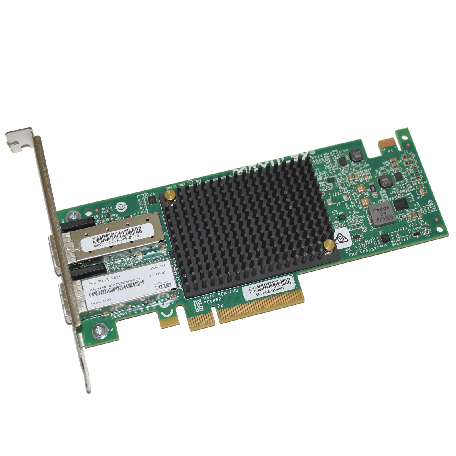 Lenovo Emulex VFA5 Dual-Port 10GbE SFP+ PCIe High-Profile Fabric Adapter 00JY823 - Picture 5 of 7