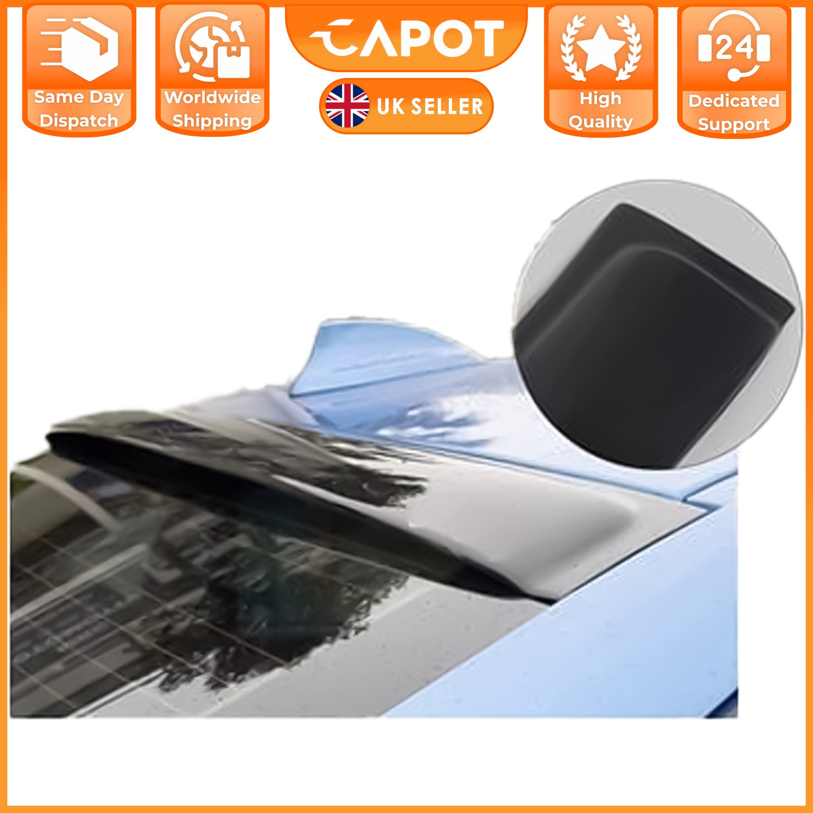 For BMW 3 Series F30 Rear Roof Spoiler Window Wing Lip Gloss Black 2012-2019