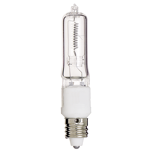 Satco S3181 500Q/CL 500W Watt 120V T4 Mini Candelabra E11 Clear 2900K Warm White