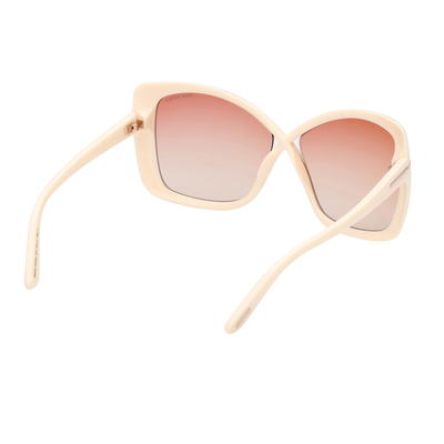 Pre-owned Tom Ford Sunglasses Women Ivory Gradient Rose Butterfly Ft0943 25t 63mm Jasmin In Brown