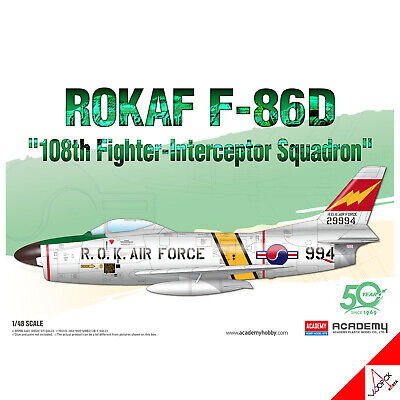 Academy 1/48 ROKAF F-86D 108th Fighter-Interceptor Squadron Model Kit #12337 NEW