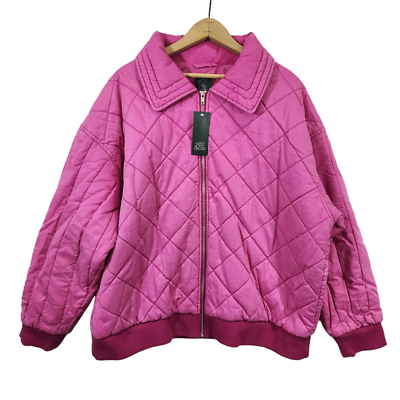 Wild Fable Womens Woven Quilted Bomber Jacket Oversized Ravishing