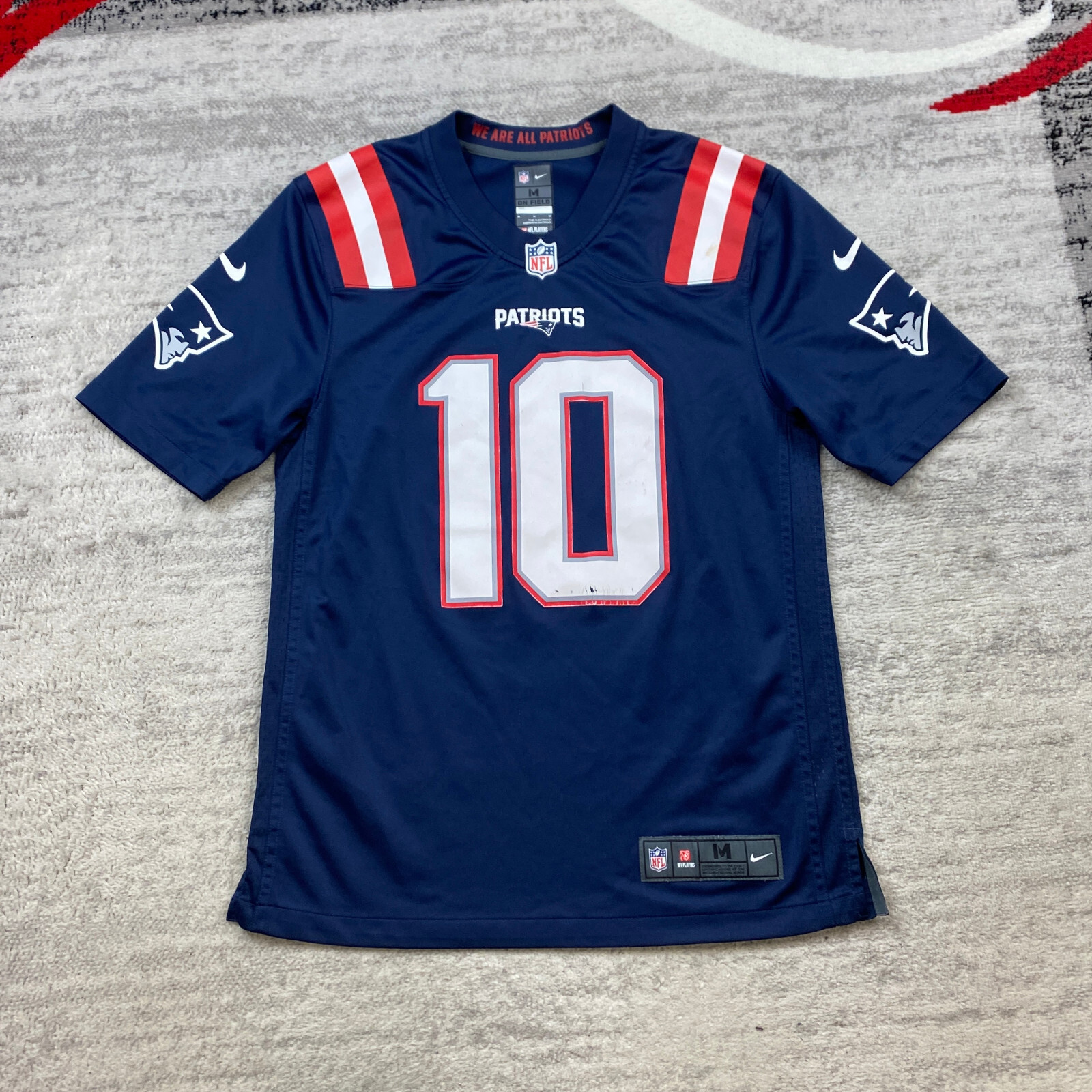 Nike New England Patriots Mac Jones Jersey Medium Blue Red