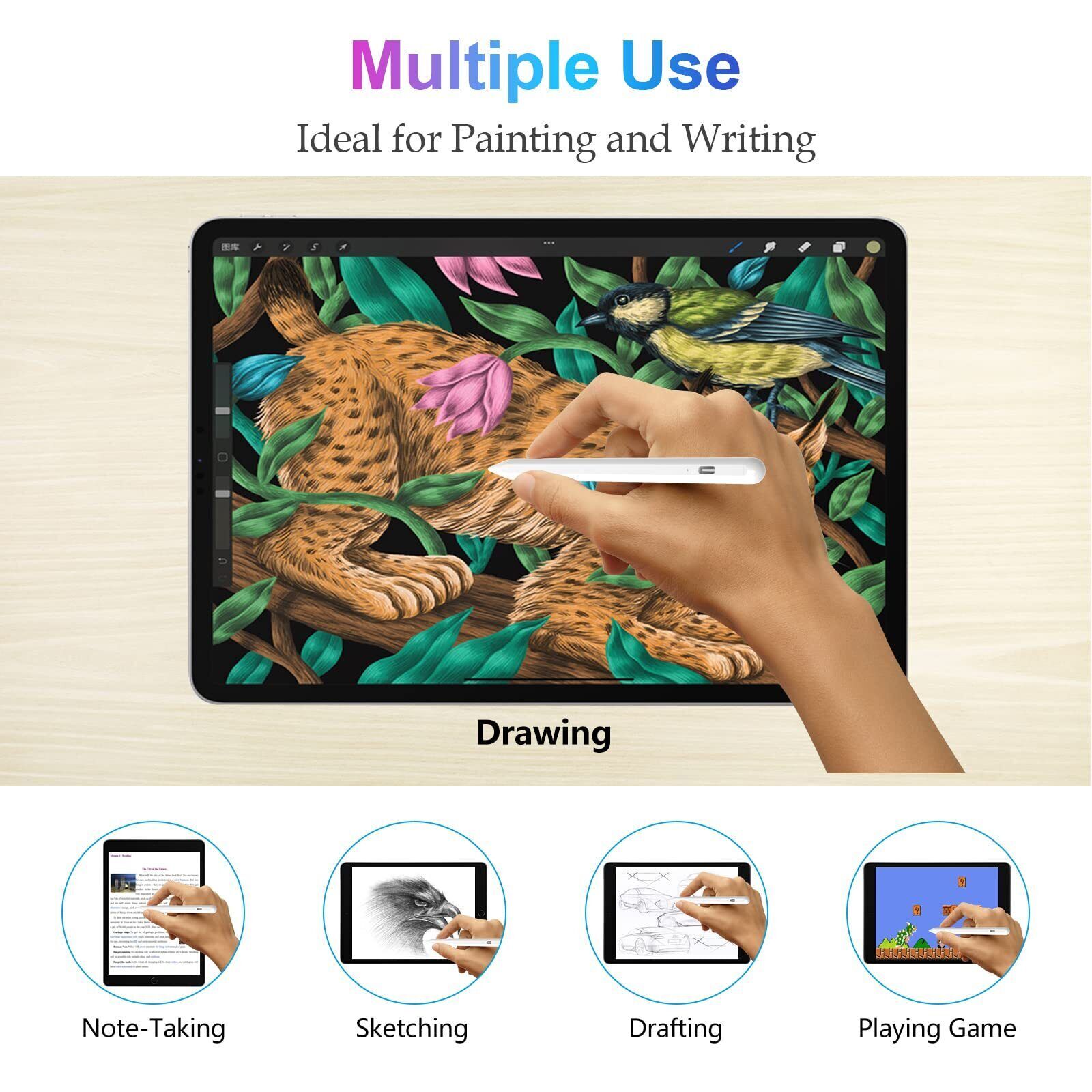 For Apple Pencil Stylus Pen 2nd Generation for iPad 6/7/8/9/10th Gen/iPad Mini