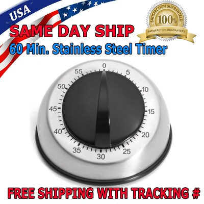 Long Ring Bell Alarm Loud 60-Minute Kitchen Cooking Wind Up Timer Mechanical US