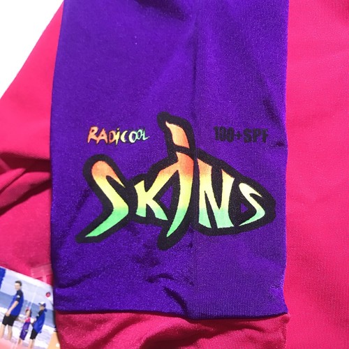 Children’s NWT Radicool Skins Rashguard Childs Size 8 Pink Purple 100 SPF