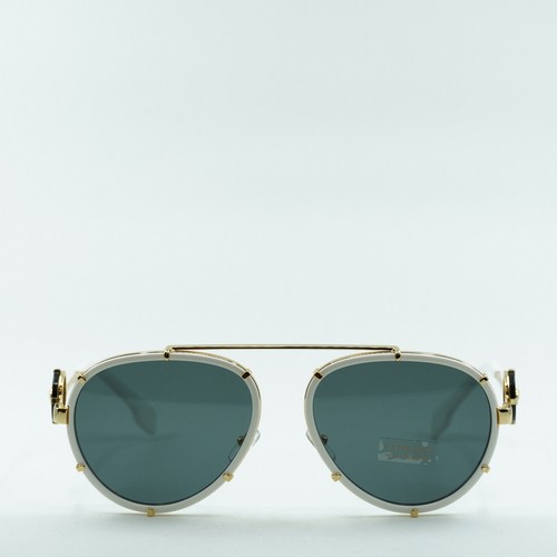 Pre-owned Versace Ve2232 147187 White/grey 61-18-145 Sunglasses In Gray