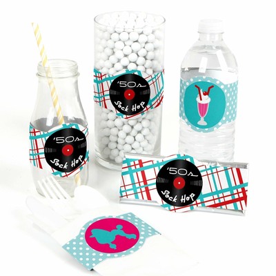 50's Sock Hop - 1950s Rock N Roll Party DIY Wrapper Favors & Decorations - 15 Ct