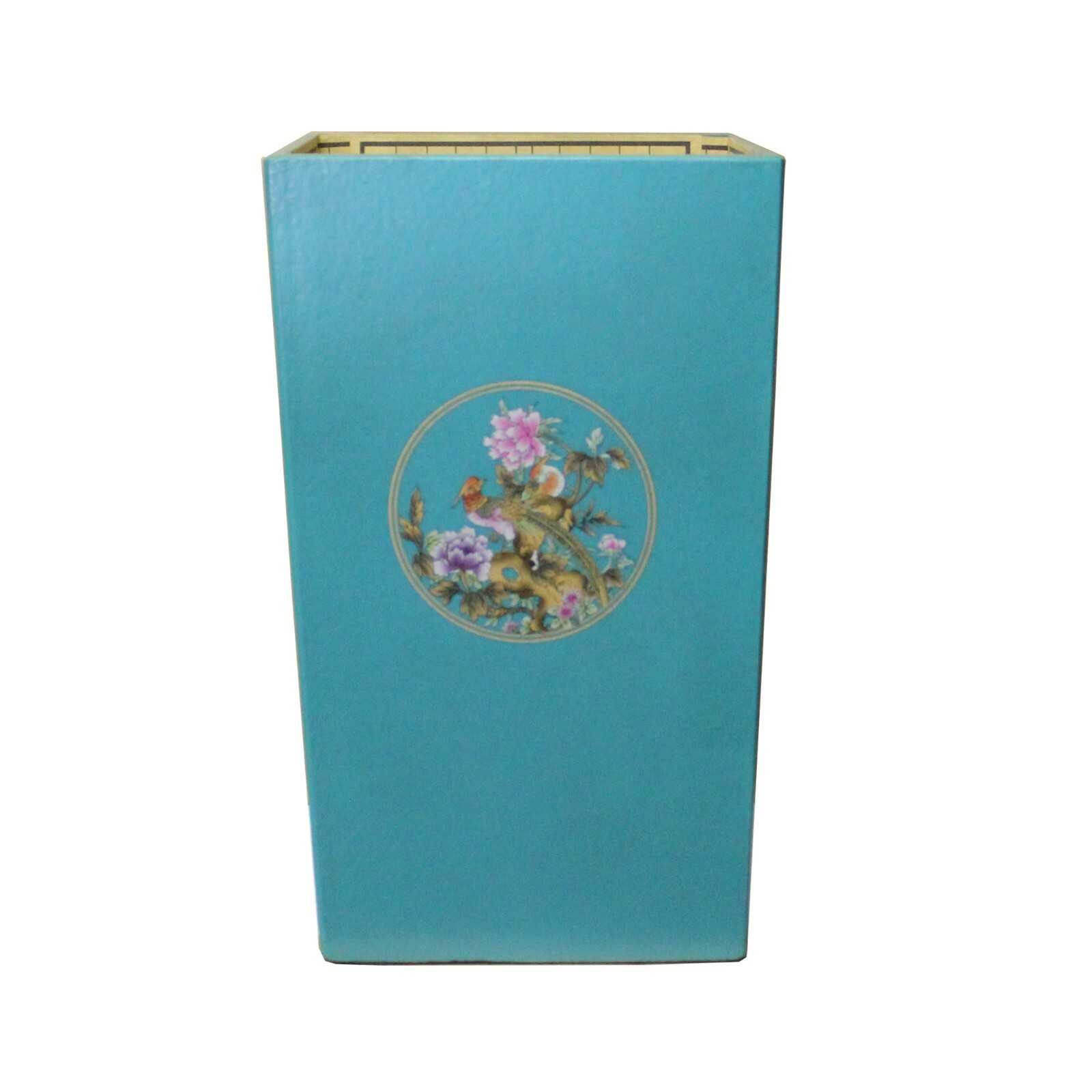 Light Blue Turquoise Square Flower Bird Graphic Bucket cs5105S Light Blue Turquoise Square Flower Bird Graphic Bucket cs5105S