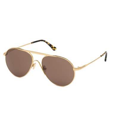 TOM FORD TOM FORD SUNGLASSES MEN WOMEN GOLD PILOT FRAME BROWN LENS FT0773 30E 58MM SMITH
