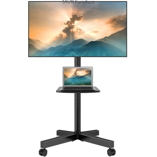 Mobile Tv Cart For 32 To 60 Inch Flat Panel Tvs, Black