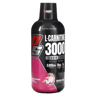 L-Carnitine 3000, Liquid Shots, драконий фрукт, 16 жидких унций (473 мл)