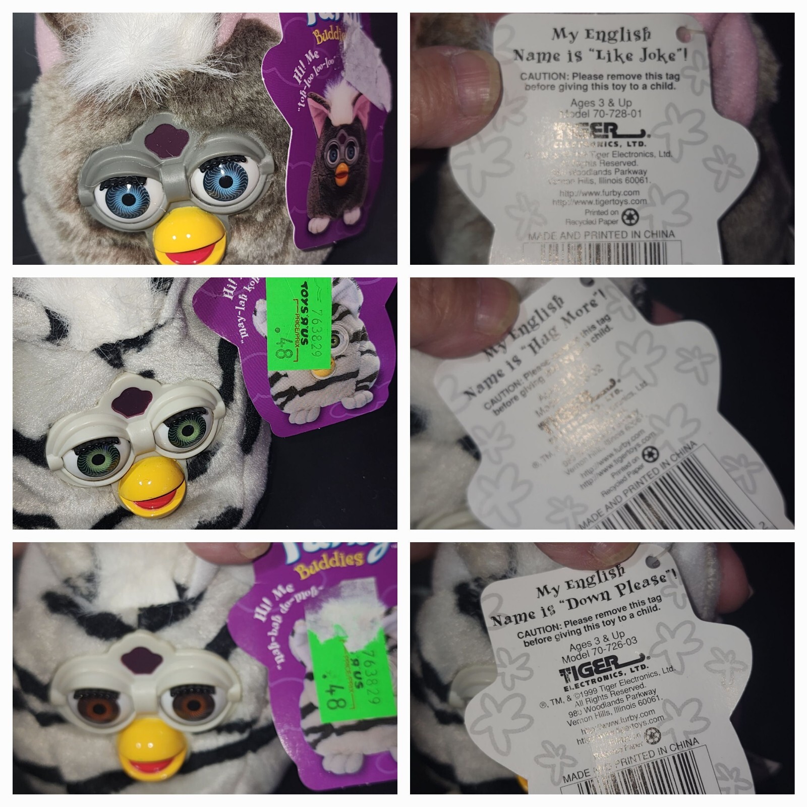 PICK YOUR MINT VINTAGE FIRST GENERATION 1999 FURBY BEANIE BUDDIES NEW