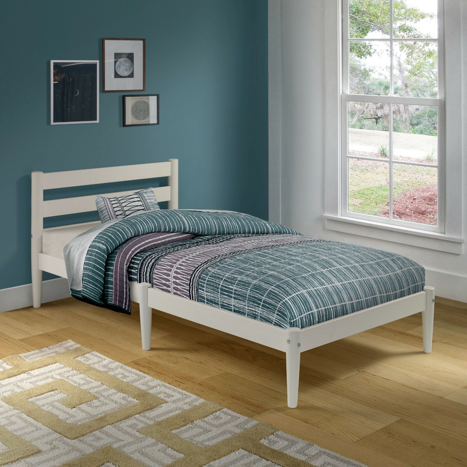 Factory Direct Solid Wood MidCentury Bed Frame - Twin Size