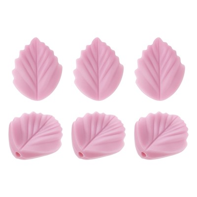 Knitting Needle Point Protectors 6 Pack Needle Tip Stoppers Leaves, Dark Red