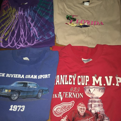 Lot Of 6 Vintage T Shirts Size XL Redwings Buick Riviera Hard Rock Cafe Dallas