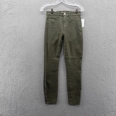 LAgence Womens Size 26 Olive Green Margot Skinny Jeans Stretch Cotton Blend