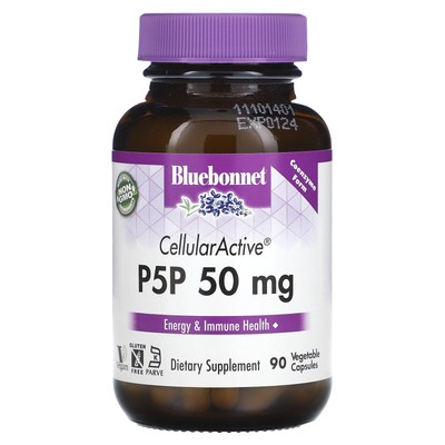 Bluebonnet Nutrition P-5-P 50 мг, 90 вегетарианских капсул, без яиц, без рыбы,