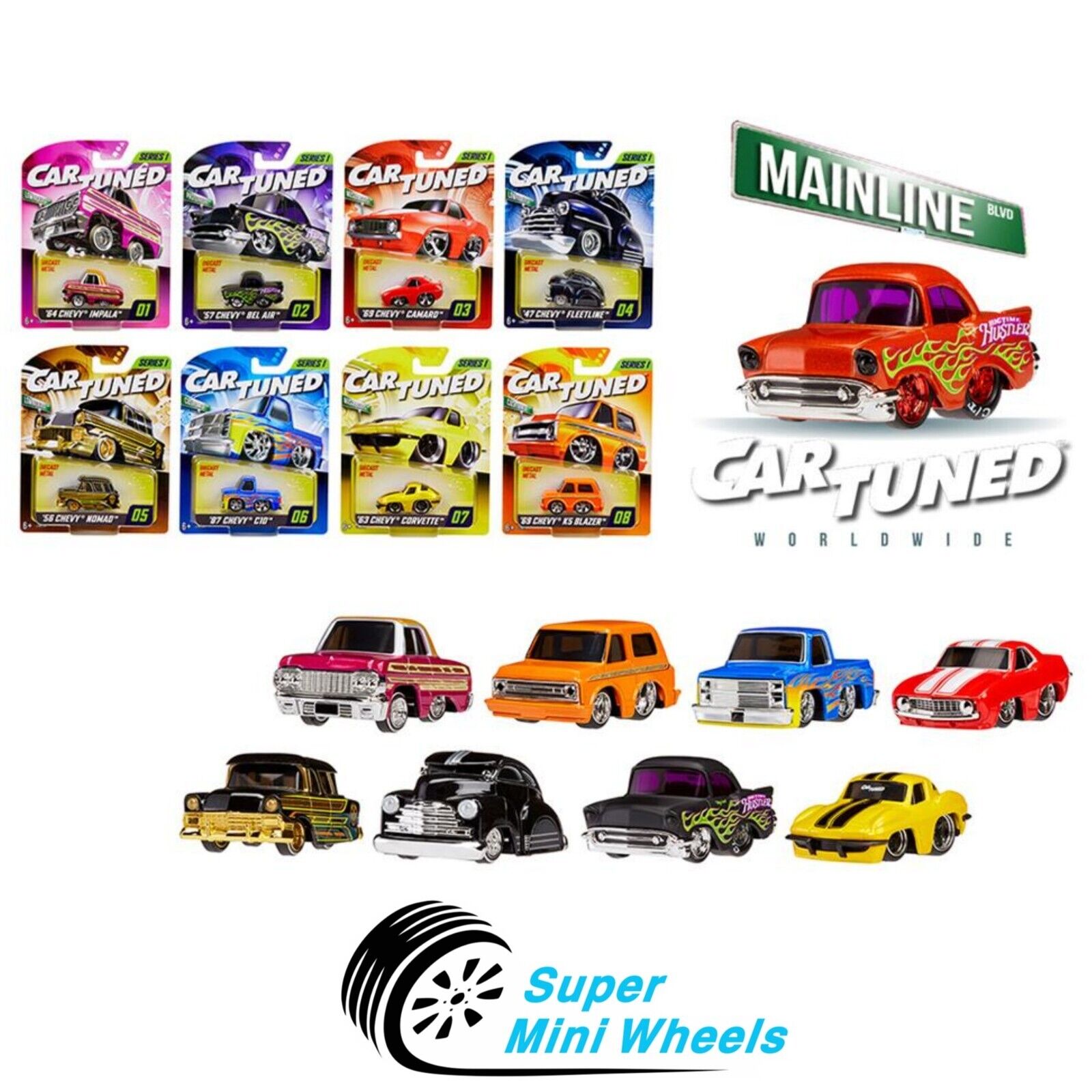 Car Tuned 1:64 Series 1 - 2024 Mainline Assortment 8 Pcs set Car Tuned 1:64 Series 1 - 2024 Mainline Assortment 8 Pcs set