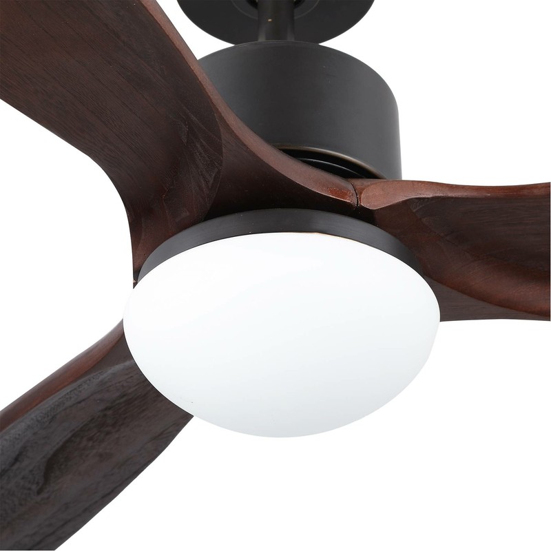 52 Ceiling Fan Light Old Bronze Finish W 3 Dark Walnut Blades