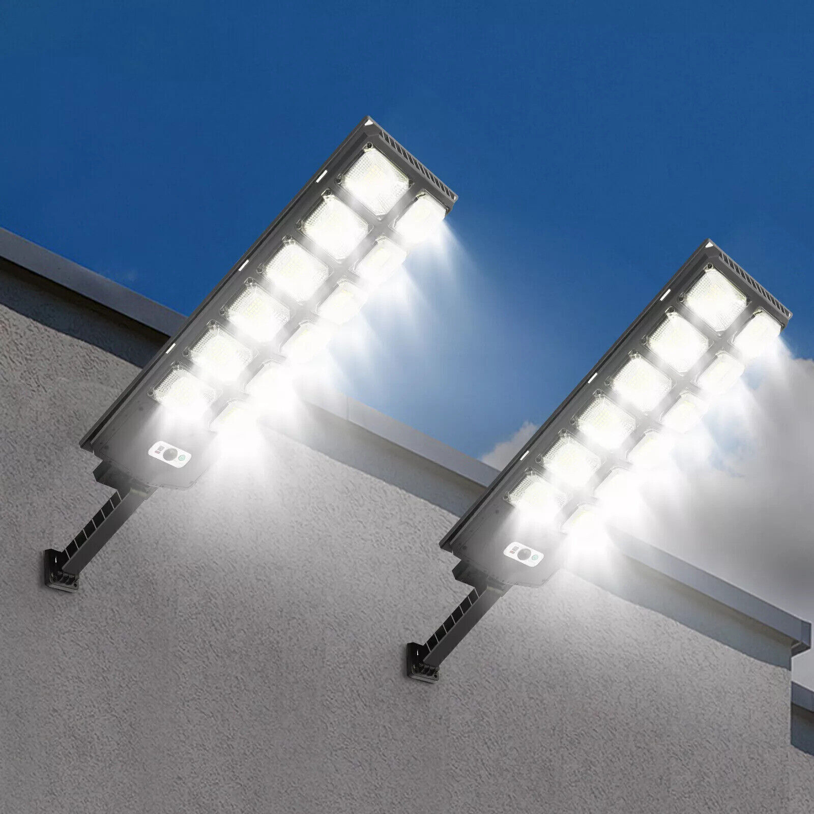 Commercial LED Outdoor Dusk to Dawn Solar Street Light Road Area Lamp USA